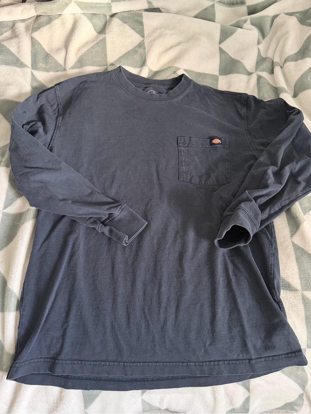 Dickies Navy Long Sleeve Pocket Tee